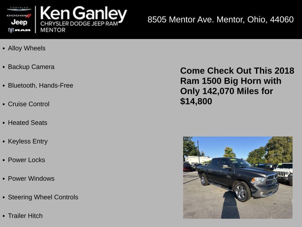 used 2018 Ram 1500 car, priced at $14,800