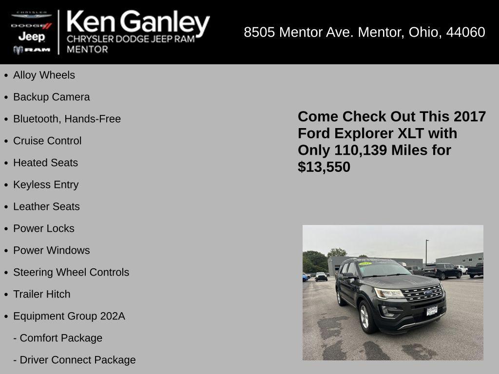 used 2017 Ford Explorer car, priced at $13,550