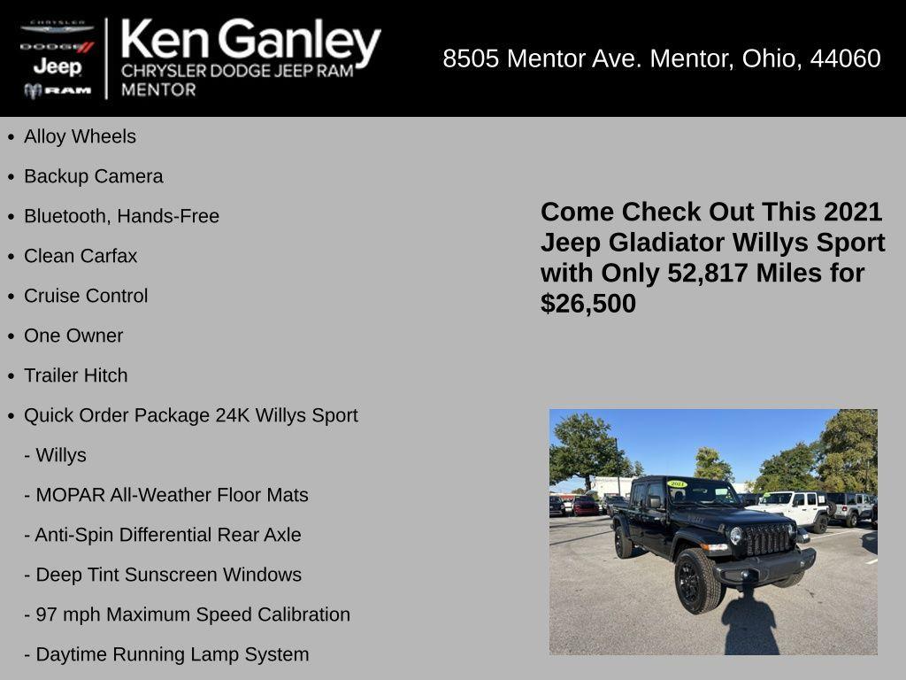used 2021 Jeep Gladiator car, priced at $26,500