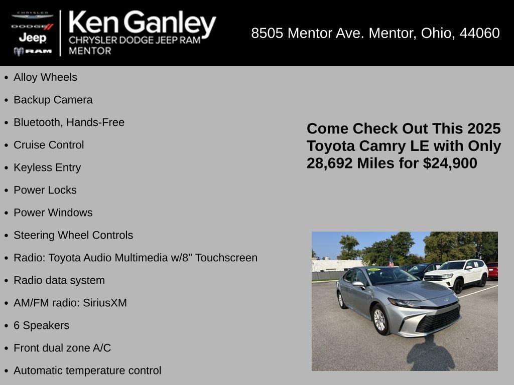 used 2025 Toyota Camry car, priced at $24,900