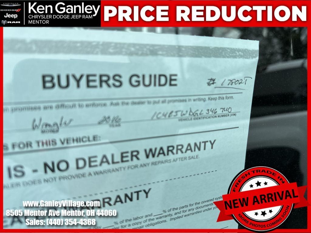 used 2016 Jeep Wrangler Unlimited car, priced at $20,250
