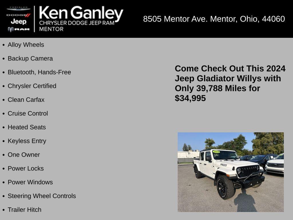 used 2024 Jeep Gladiator car, priced at $34,995