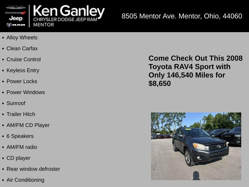 used 2008 Toyota RAV4 car, priced at $8,650