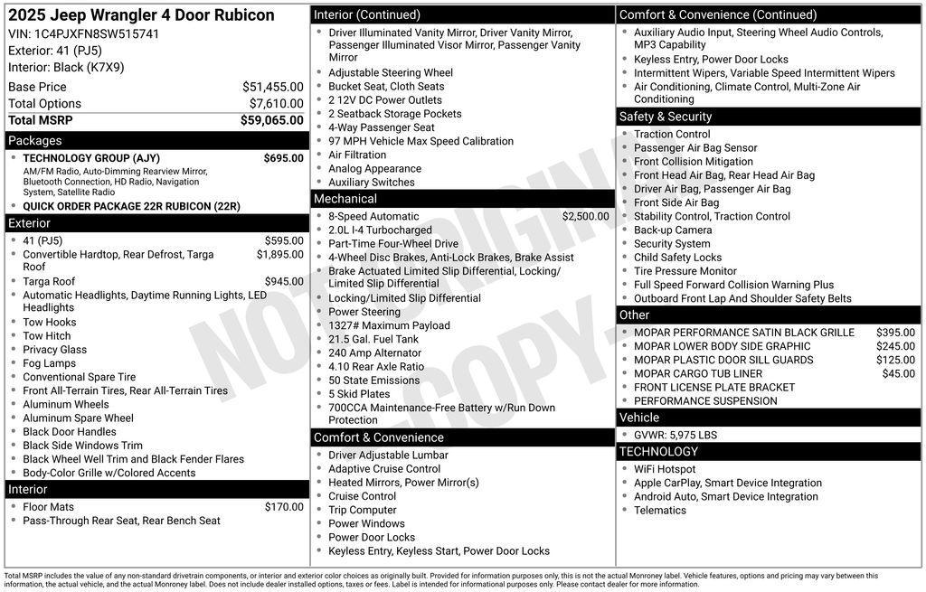 new 2025 Jeep Wrangler car, priced at $52,849