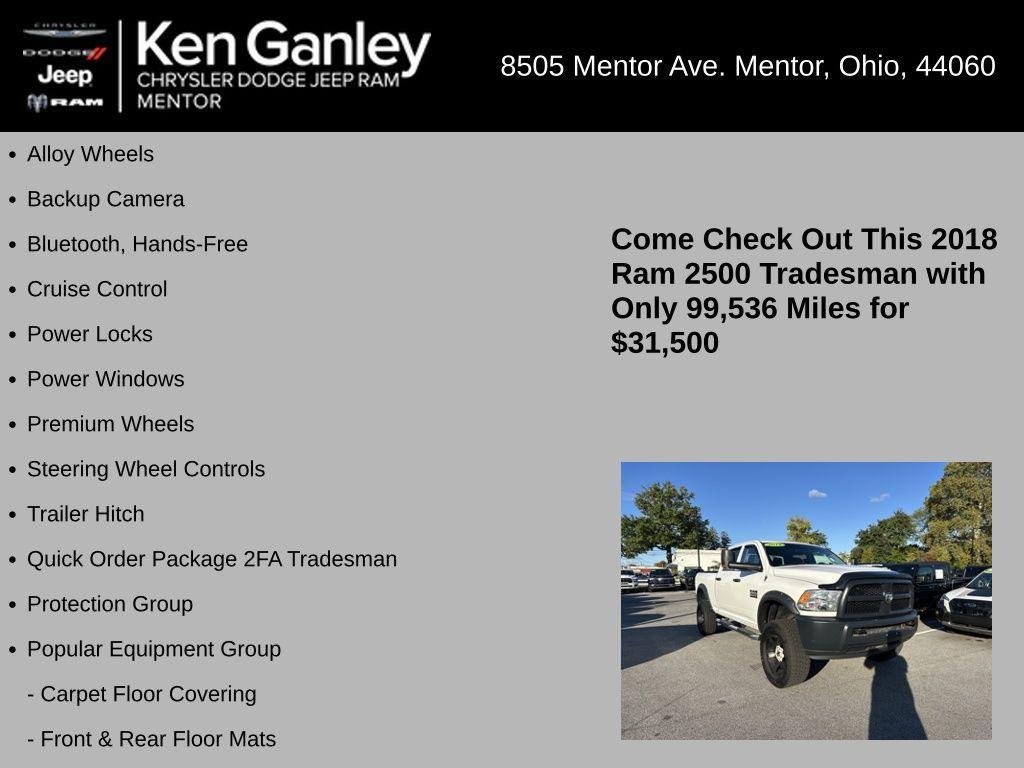 used 2018 Ram 2500 car, priced at $31,500