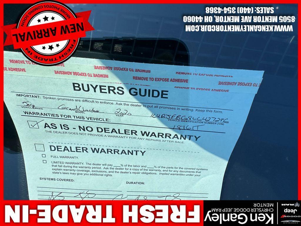 used 2020 Jeep Grand Cherokee car, priced at $13,900