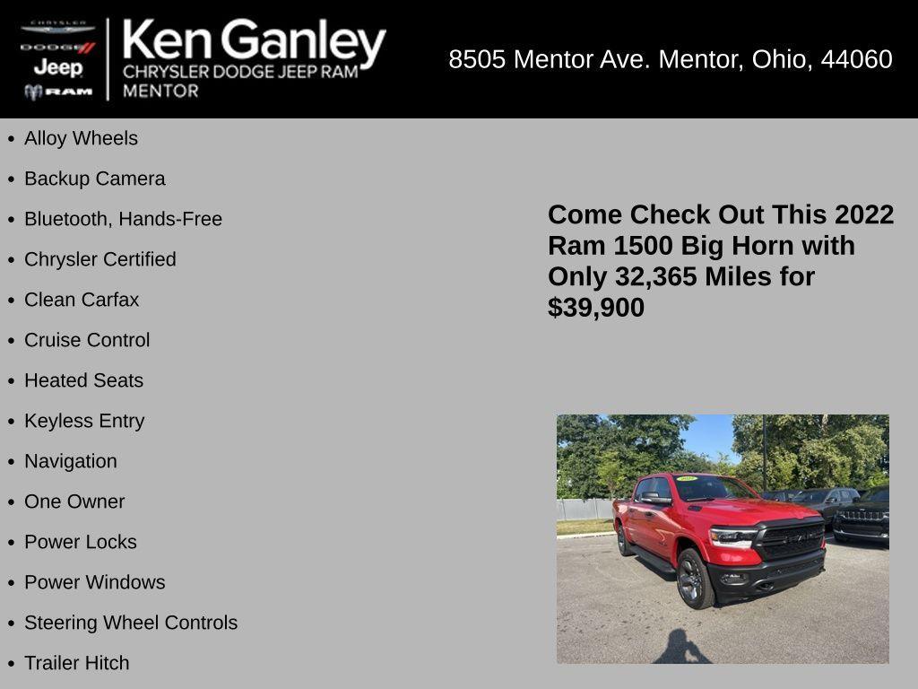 used 2022 Ram 1500 car, priced at $39,900