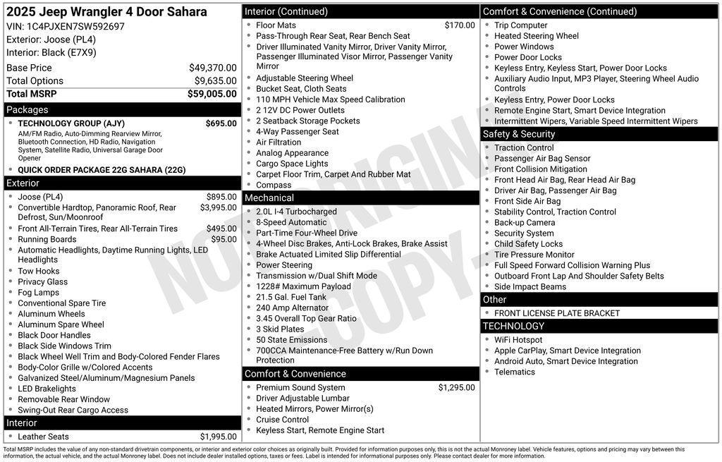 new 2025 Jeep Wrangler car, priced at $56,126