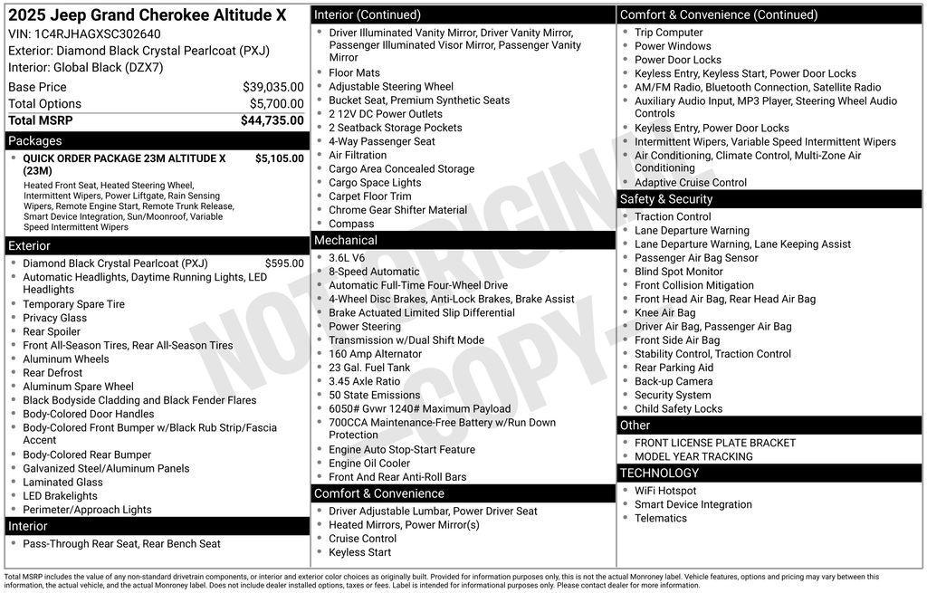 new 2025 Jeep Grand Cherokee car, priced at $41,255