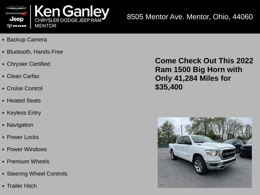 used 2022 Ram 1500 car, priced at $35,400