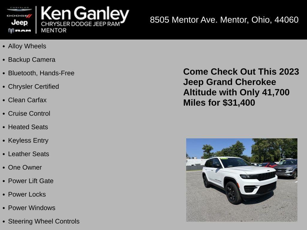 used 2023 Jeep Grand Cherokee car, priced at $31,400