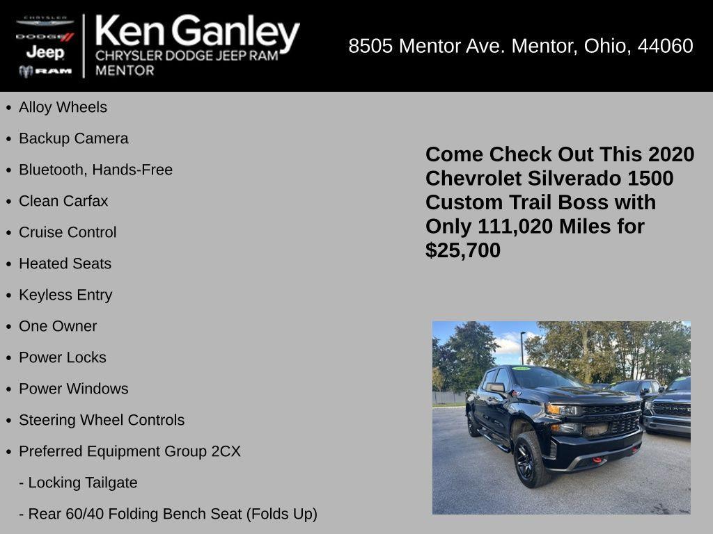 used 2020 Chevrolet Silverado 1500 car, priced at $25,700