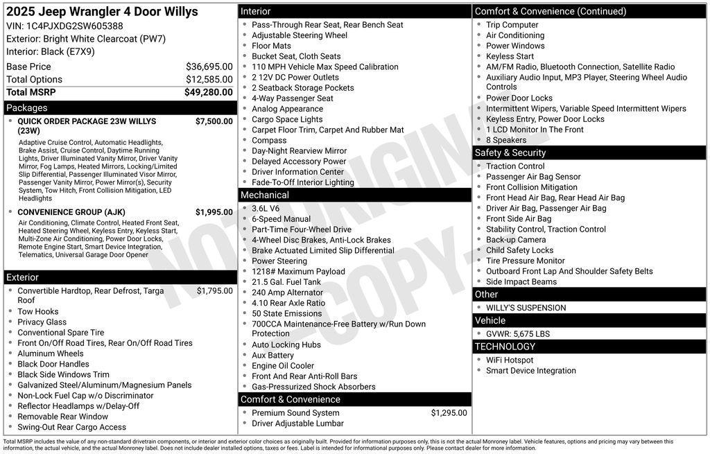 new 2025 Jeep Wrangler car, priced at $46,290
