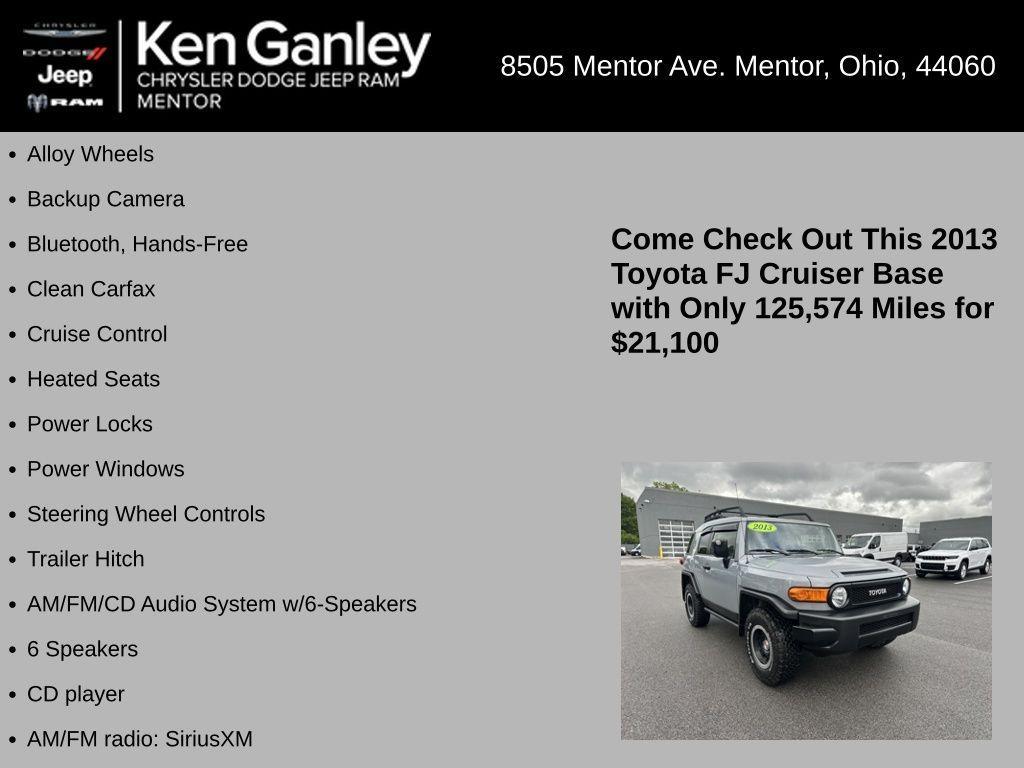 used 2013 Toyota FJ Cruiser car, priced at $21,100