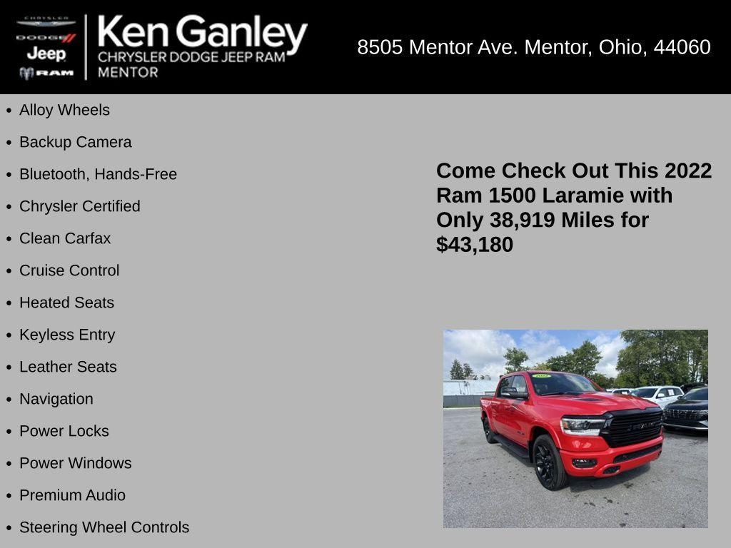 used 2022 Ram 1500 car, priced at $43,180
