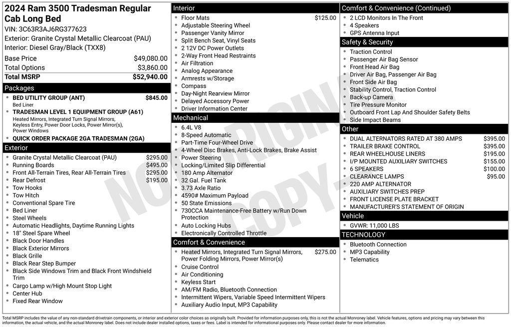 new 2024 Ram 3500 car, priced at $52,576