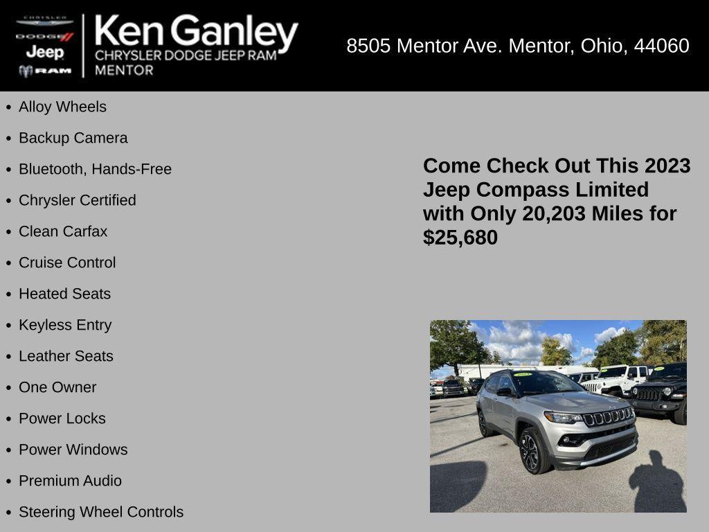 used 2023 Jeep Compass car, priced at $25,680