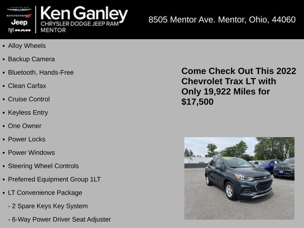 used 2022 Chevrolet Trax car, priced at $17,500