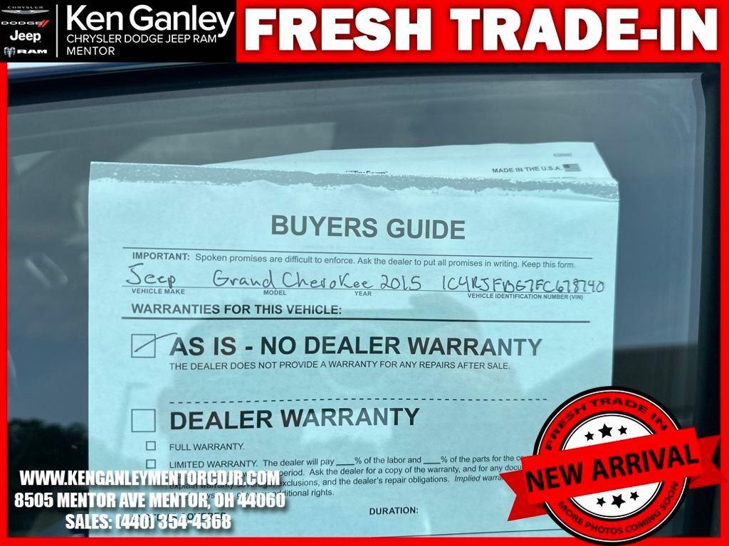 used 2015 Jeep Grand Cherokee car, priced at $14,500
