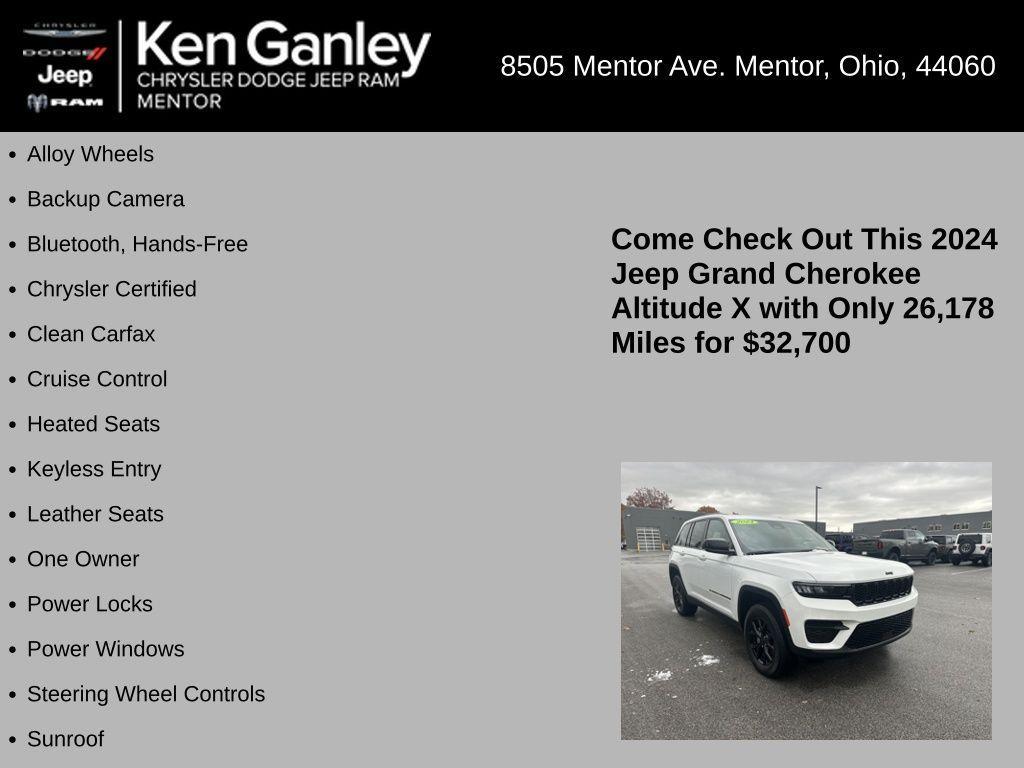 used 2024 Jeep Grand Cherokee car, priced at $32,700
