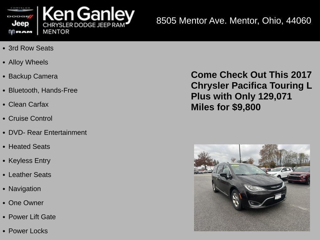 used 2017 Chrysler Pacifica car, priced at $9,800