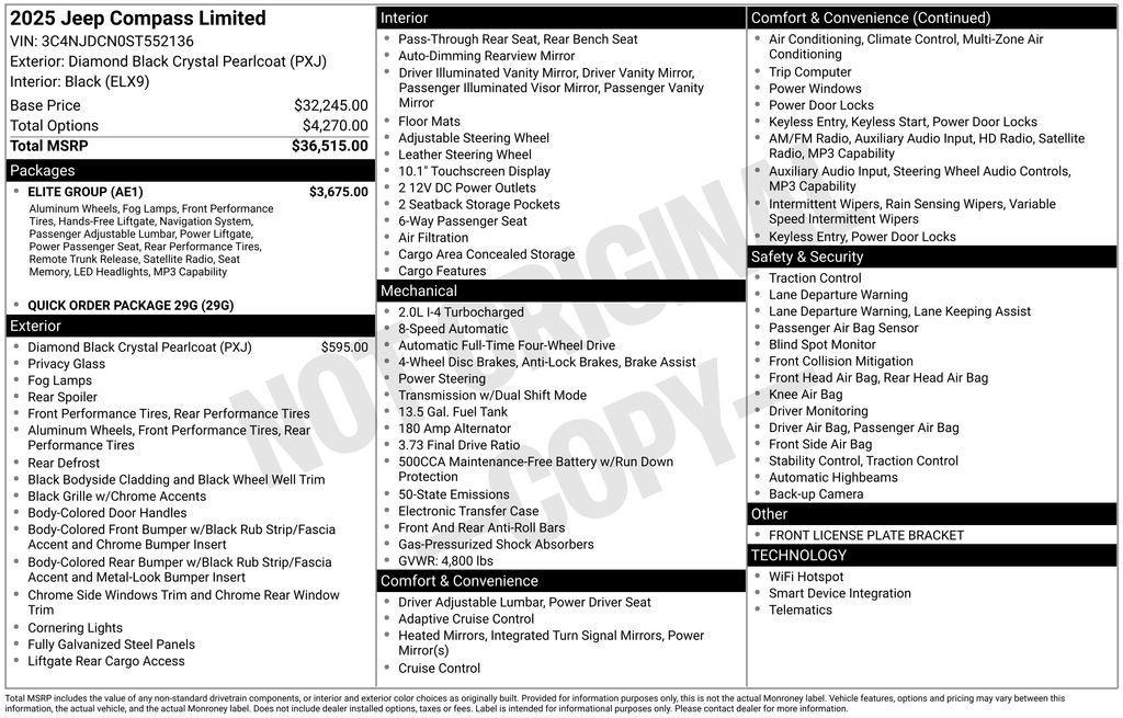 new 2025 Jeep Compass car, priced at $32,851