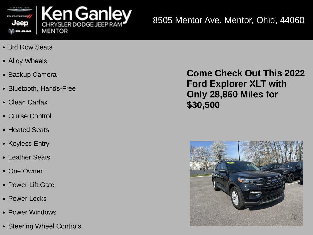 used 2022 Ford Explorer car, priced at $30,500