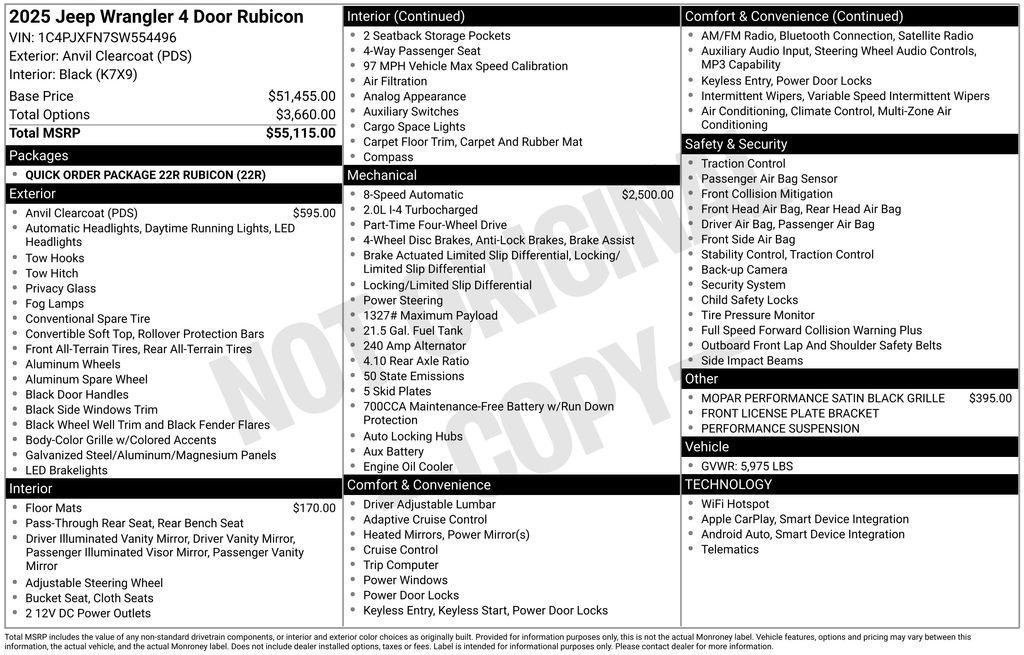 new 2025 Jeep Wrangler car, priced at $47,995