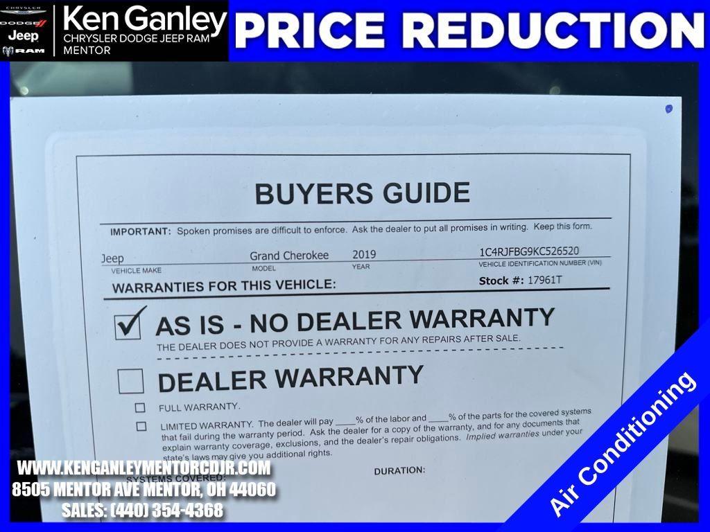 used 2019 Jeep Grand Cherokee car, priced at $14,800