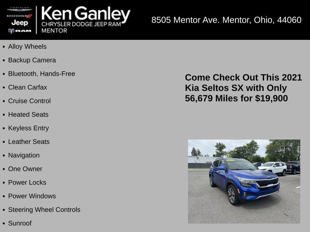 used 2021 Kia Seltos car, priced at $19,900