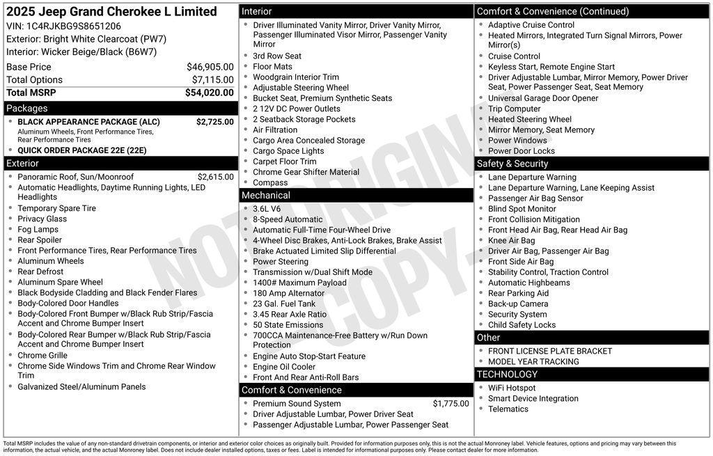 new 2025 Jeep Grand Cherokee L car, priced at $45,799
