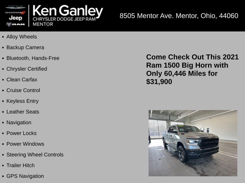 used 2021 Ram 1500 car, priced at $31,900