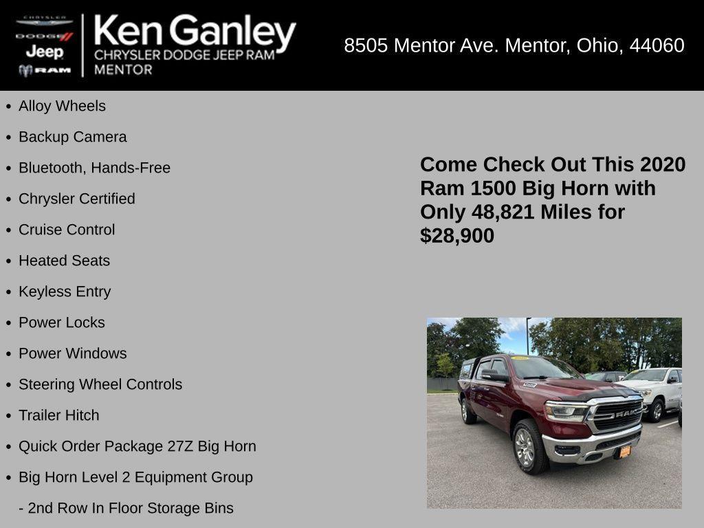 used 2020 Ram 1500 car, priced at $28,900