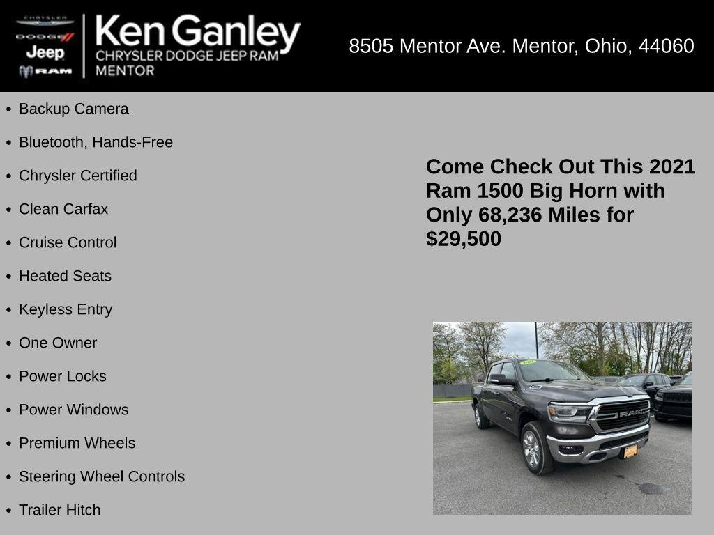used 2021 Ram 1500 car, priced at $29,500