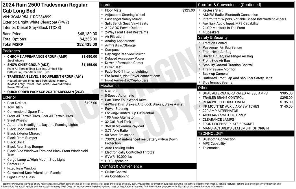 new 2024 Ram 2500 car, priced at $60,957