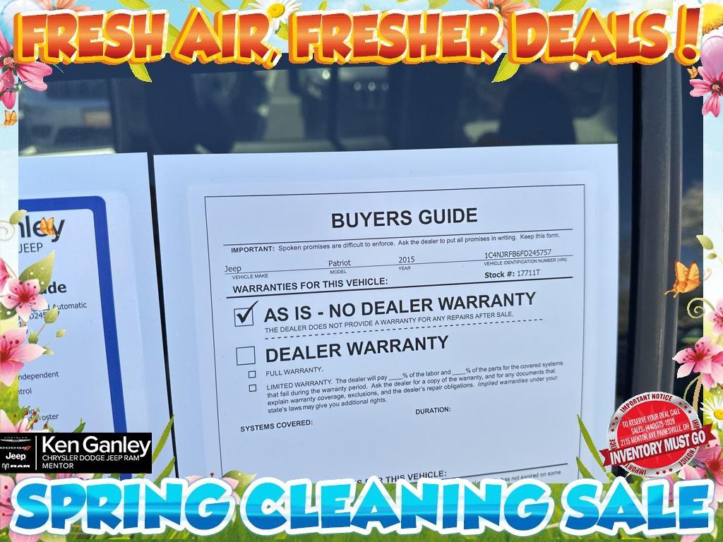 used 2015 Jeep Patriot car, priced at $6,945