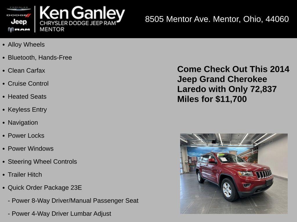 used 2014 Jeep Grand Cherokee car, priced at $11,700
