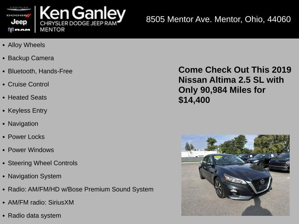 used 2019 Nissan Altima car, priced at $14,400
