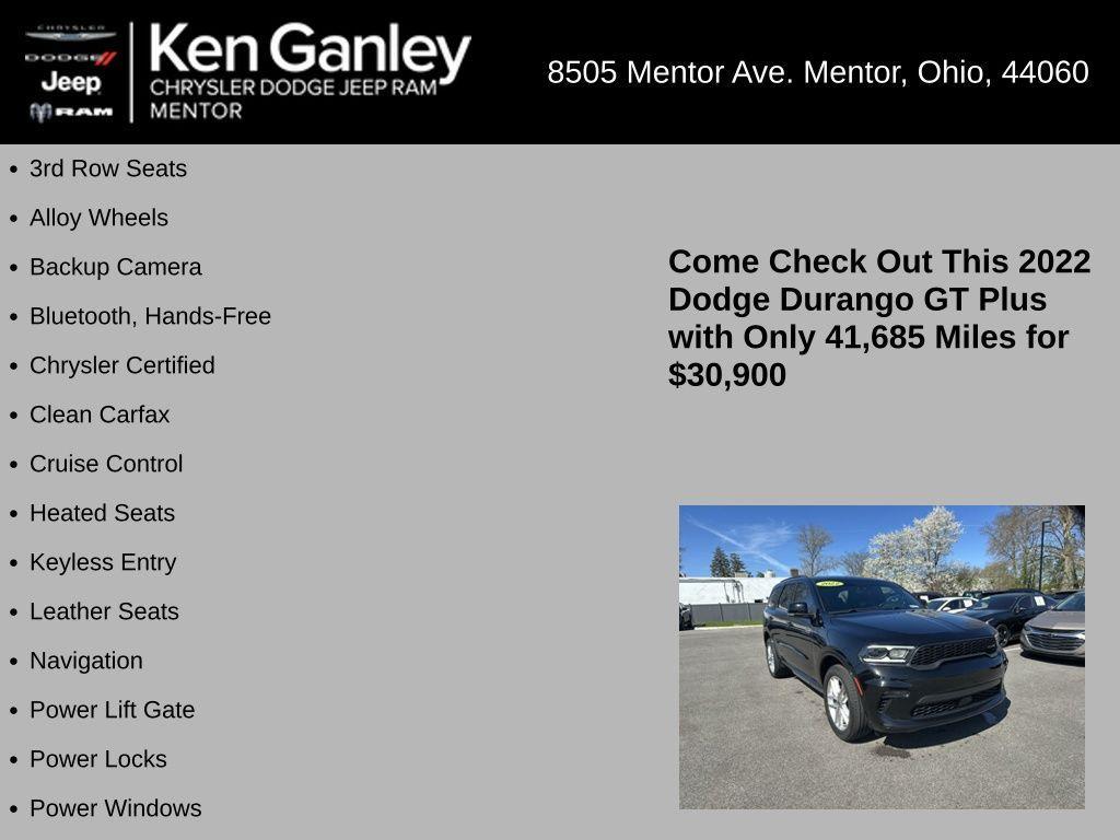 used 2022 Dodge Durango car, priced at $30,900