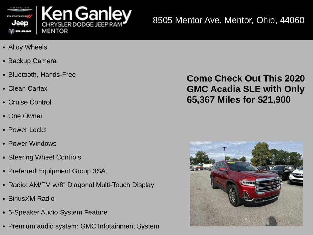 used 2020 GMC Acadia car, priced at $21,900
