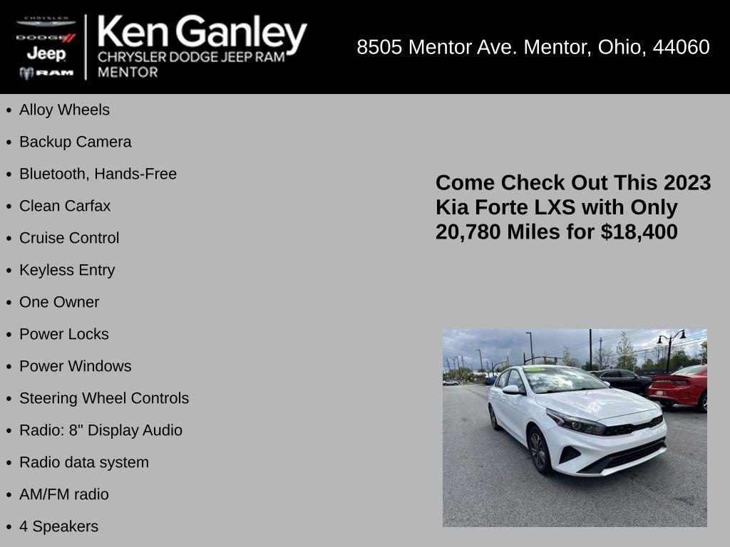 used 2023 Kia Forte car, priced at $18,400
