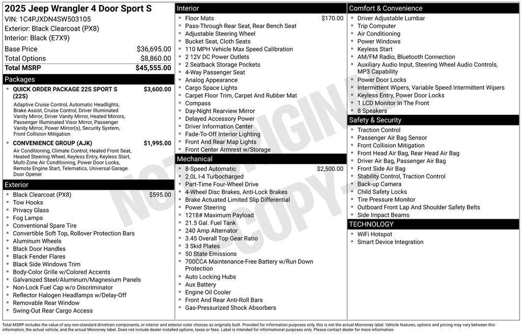 new 2025 Jeep Wrangler car, priced at $39,989