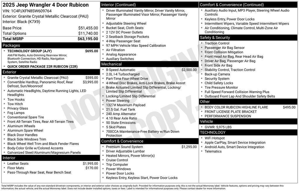 new 2025 Jeep Wrangler car, priced at $58,866