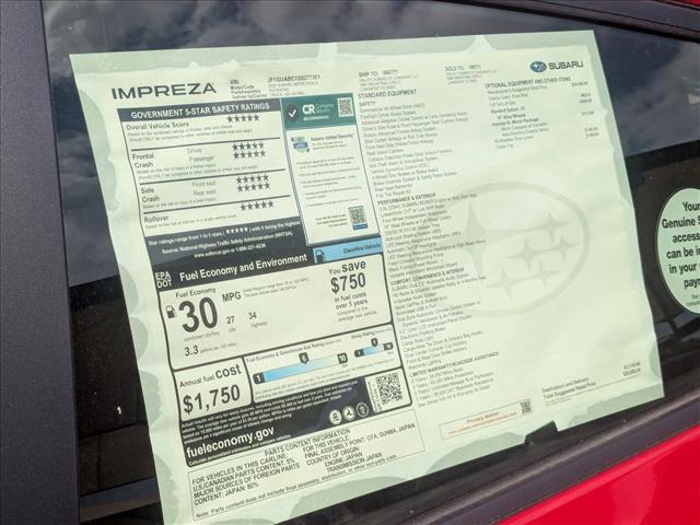 new 2025 Subaru Impreza car, priced at $26,231