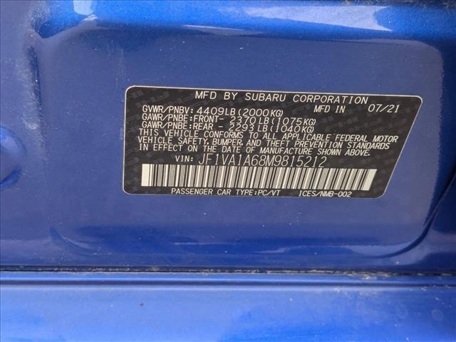 used 2021 Subaru WRX car, priced at $21,300