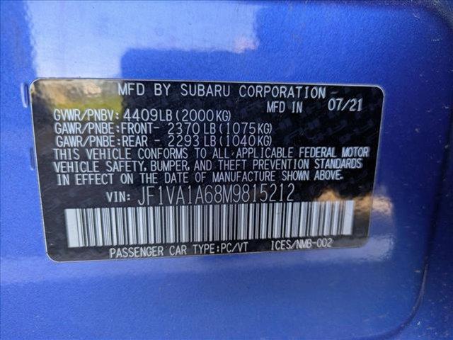 used 2021 Subaru WRX car, priced at $20,935