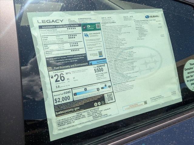 new 2025 Subaru Legacy car, priced at $38,654
