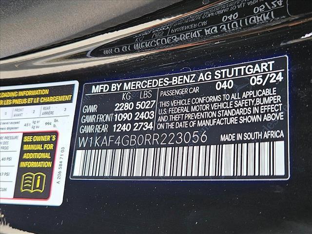 new 2024 Mercedes-Benz C-Class car, priced at $54,585
