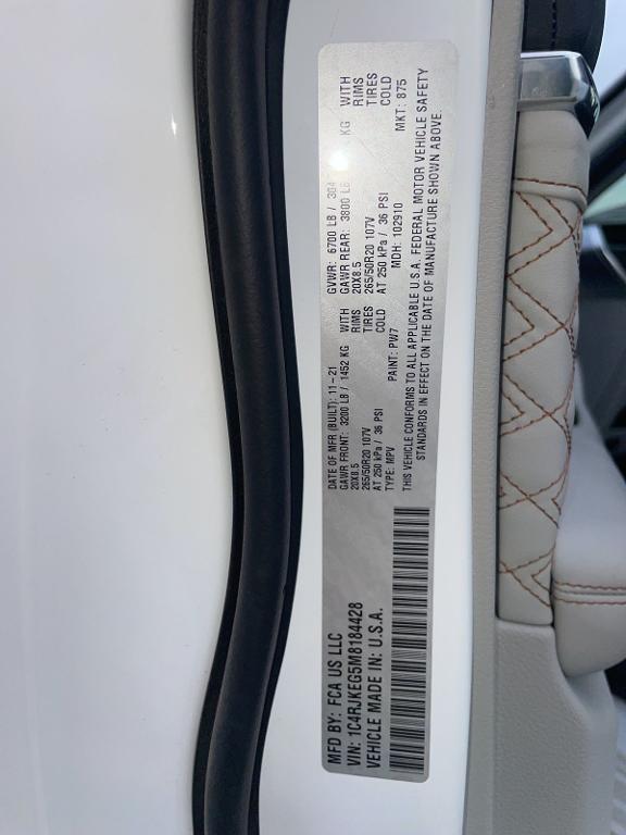 used 2021 Jeep Grand Cherokee L car, priced at $37,911