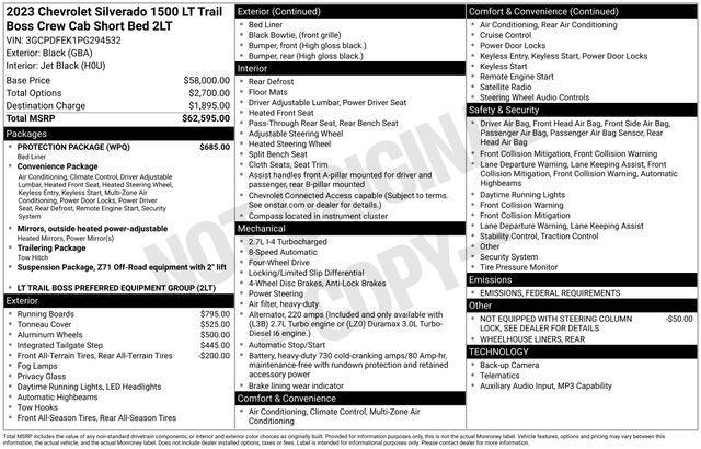 used 2023 Chevrolet Silverado 1500 car, priced at $43,795